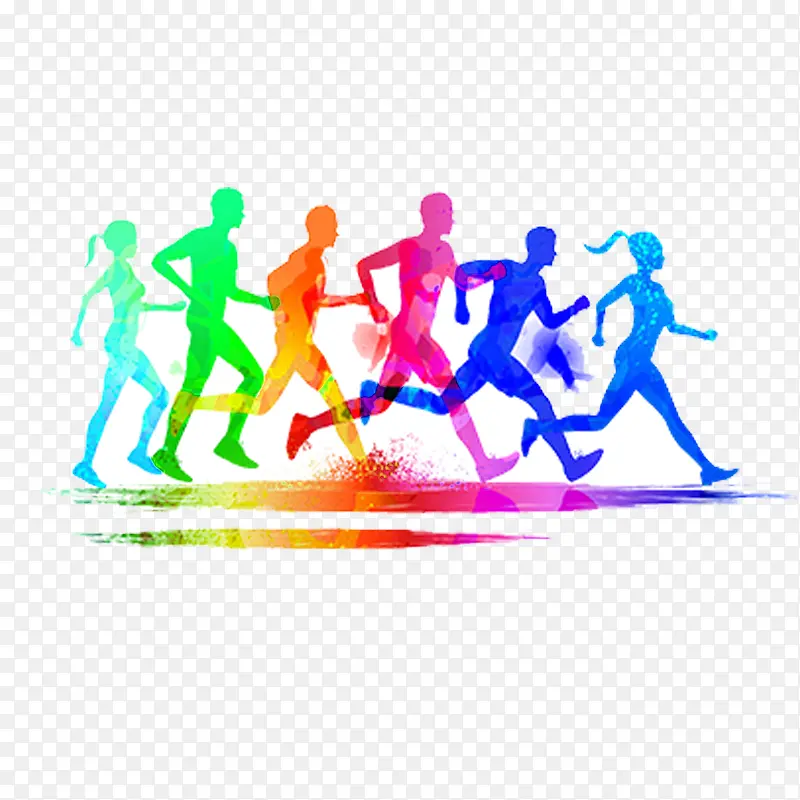 彩色起跑跑步的人设计素材