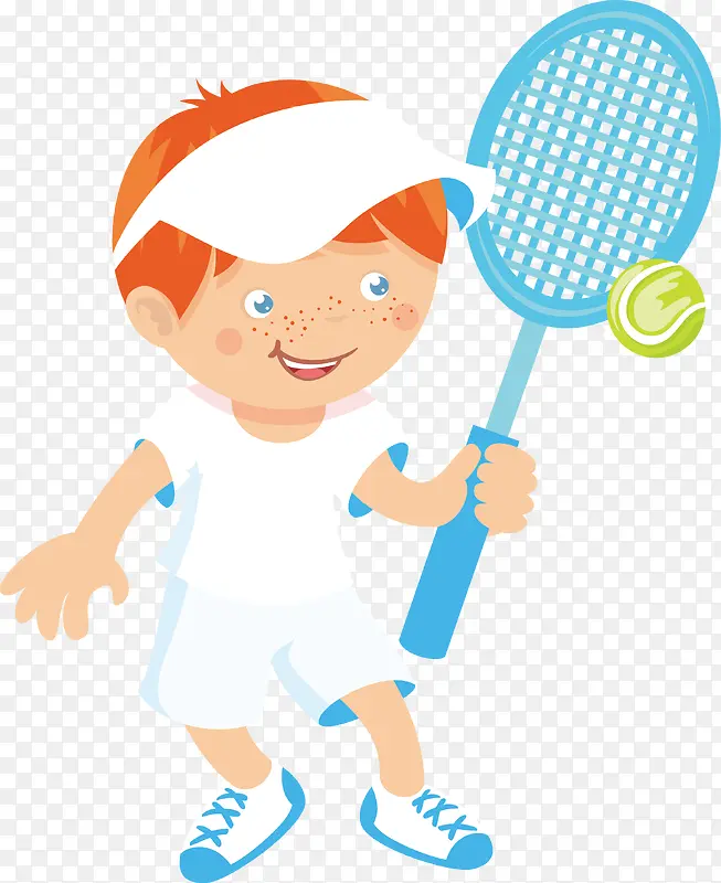 阳光型打网球的少年