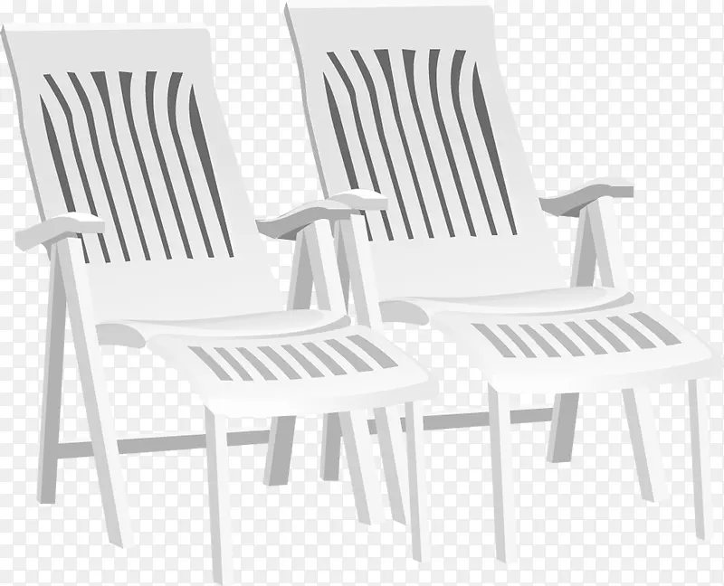 沙滩海边卡通白色椅子
