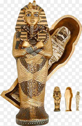 打开的埃及木乃伊棺材