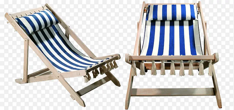 蓝白色沙滩躺椅