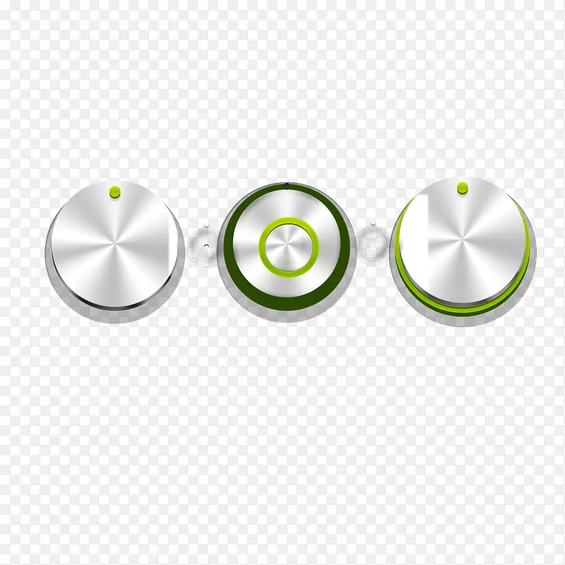 质感绿色圆形按钮进度条
