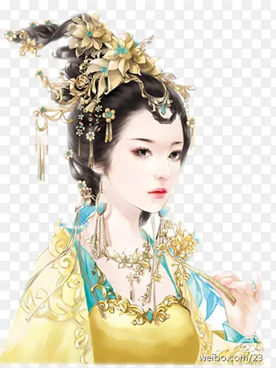 黄裙高贵典雅古风女子