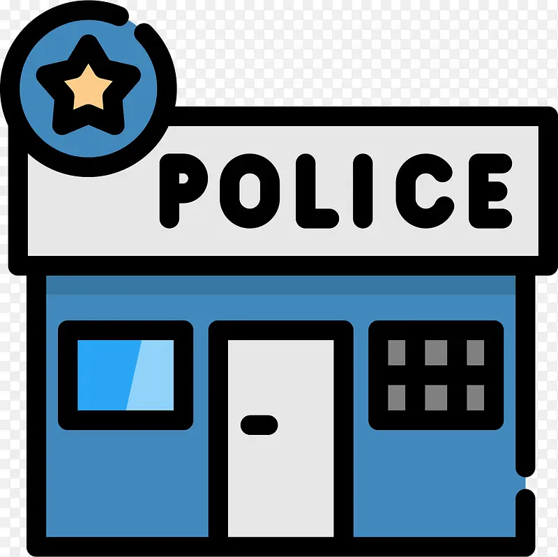 卡通扁平化警局图标
