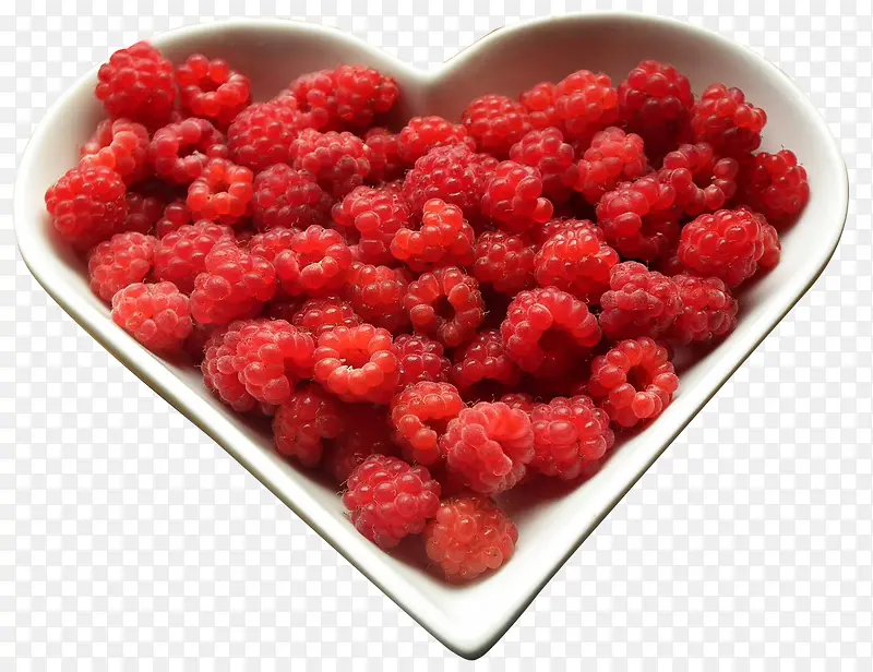 爱心盘子和树莓