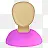 用户女性橄榄粉红色秃图标