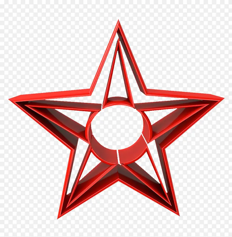 3D红色五角星素材