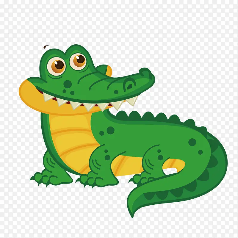绿色的卡通版鳄鱼