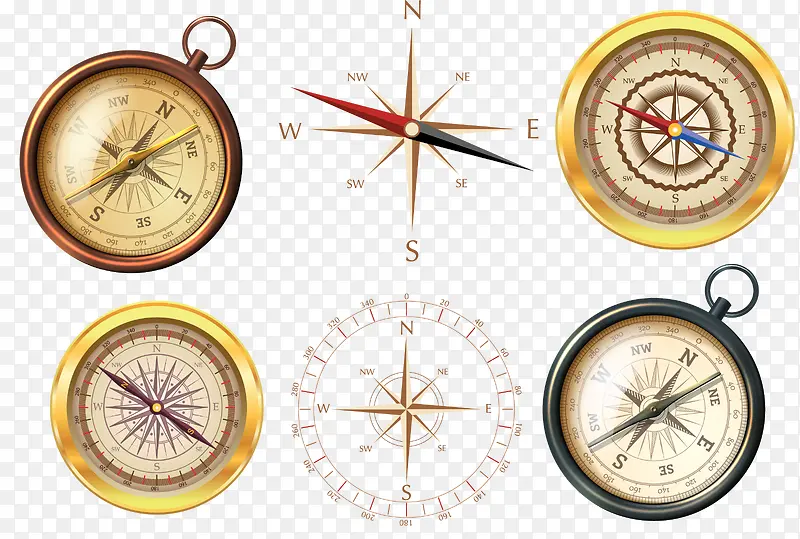 中世纪航海指南针矢量素材