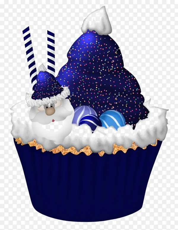 蓝色圣诞老人蛋糕