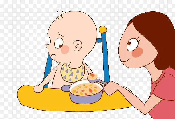 宝宝讨厌吃饭的卡通表情