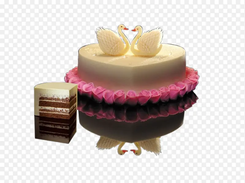 黑天鹅玫瑰花蛋糕