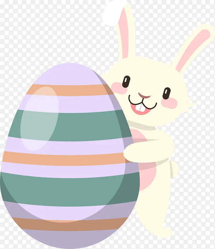 复活节彩蛋后面的兔子