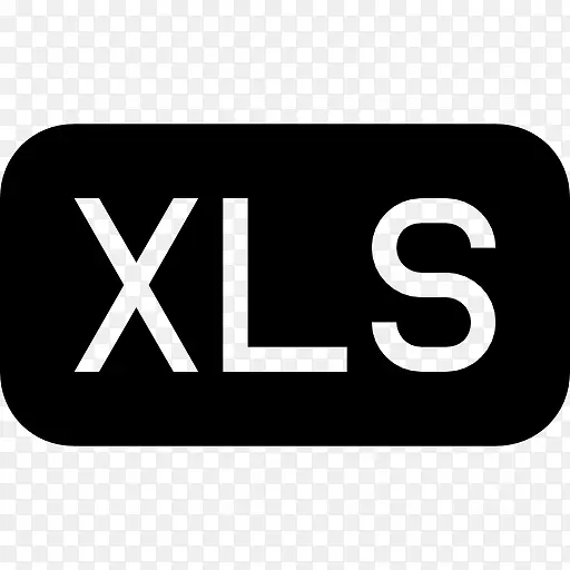 xls黑色圆角矩形界面符号图标
