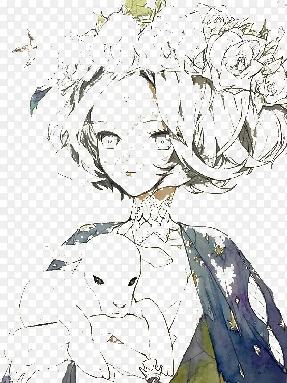 可爱手绘美女