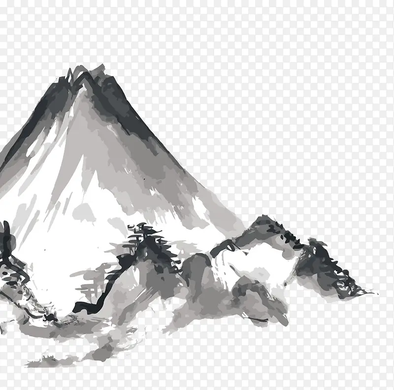 水墨富士山