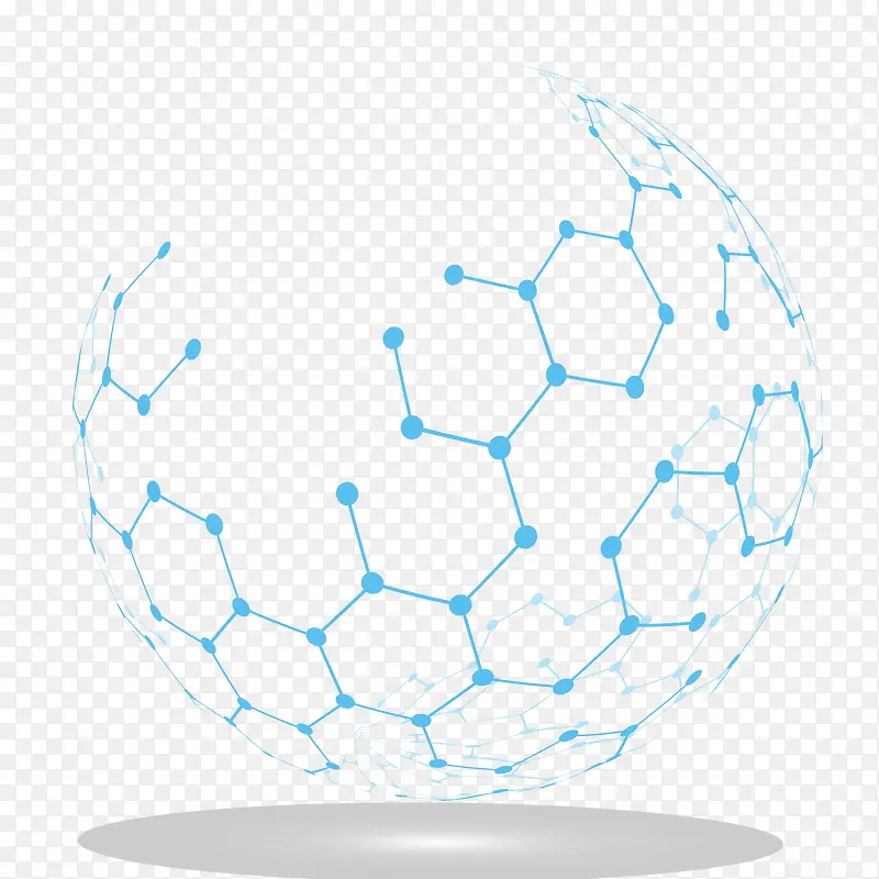 蓝色网格的球形矢量图