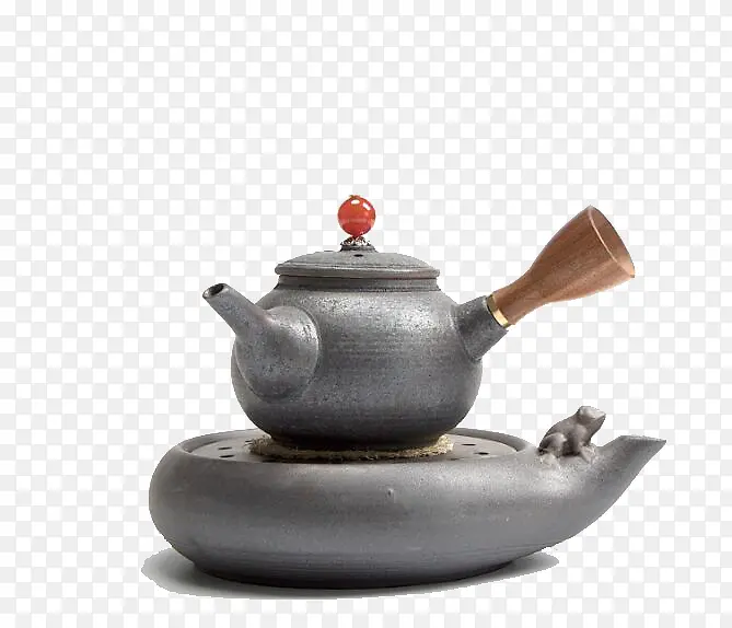 银斑黑檀木茶具