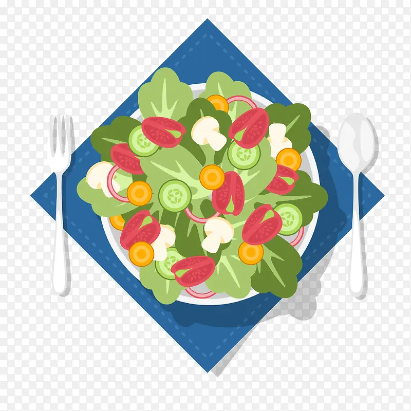 手绘的蔬菜沙拉