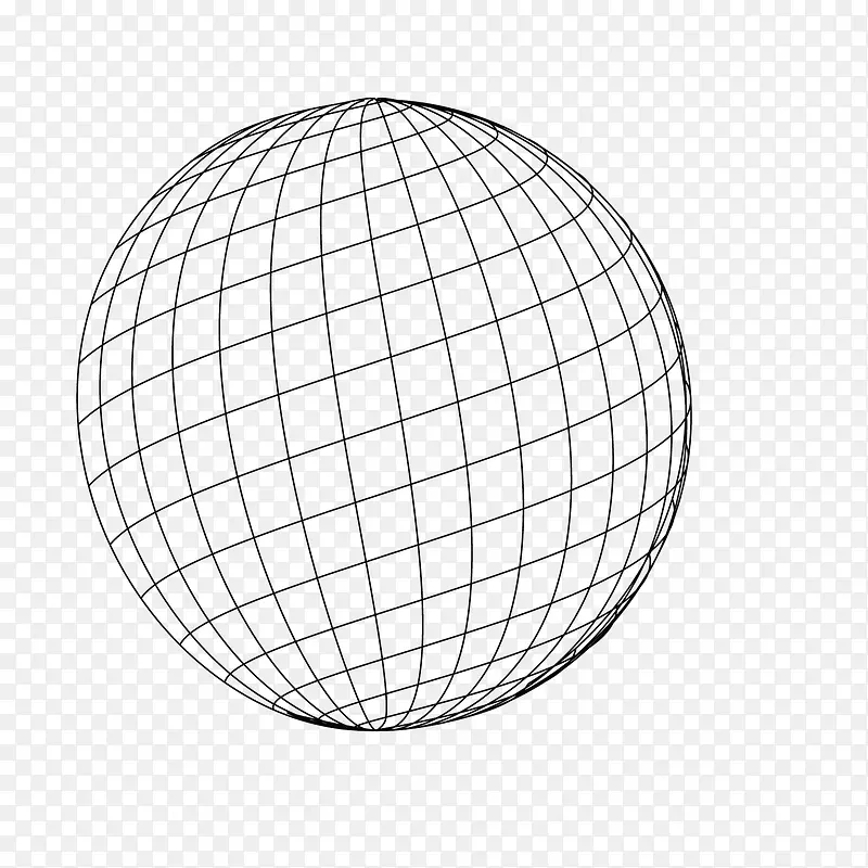 矢量黑色球形方格透明网格