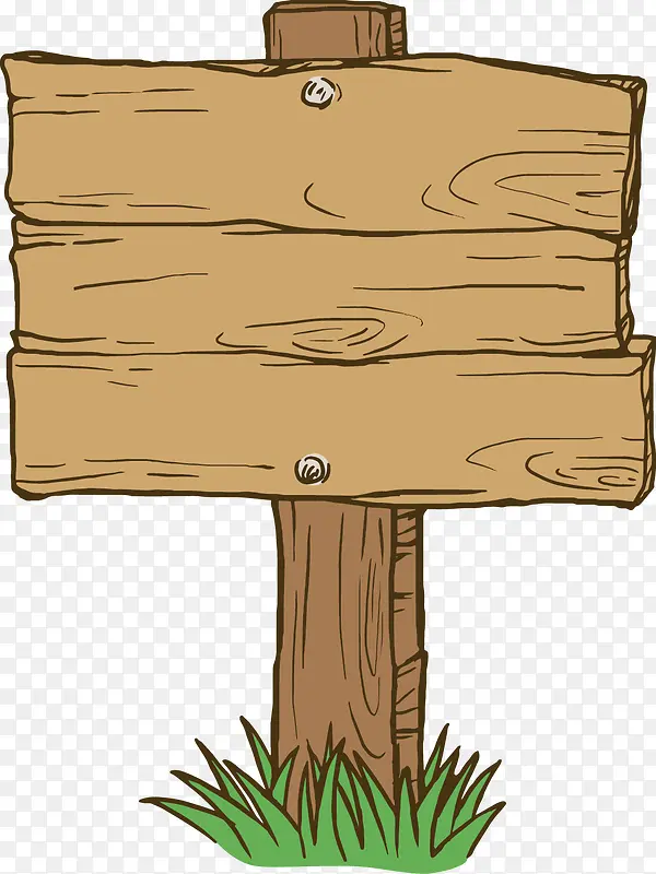 矢量木头材质指示牌