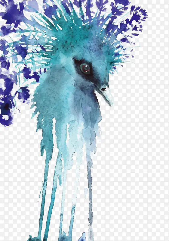 矢量水彩鸟