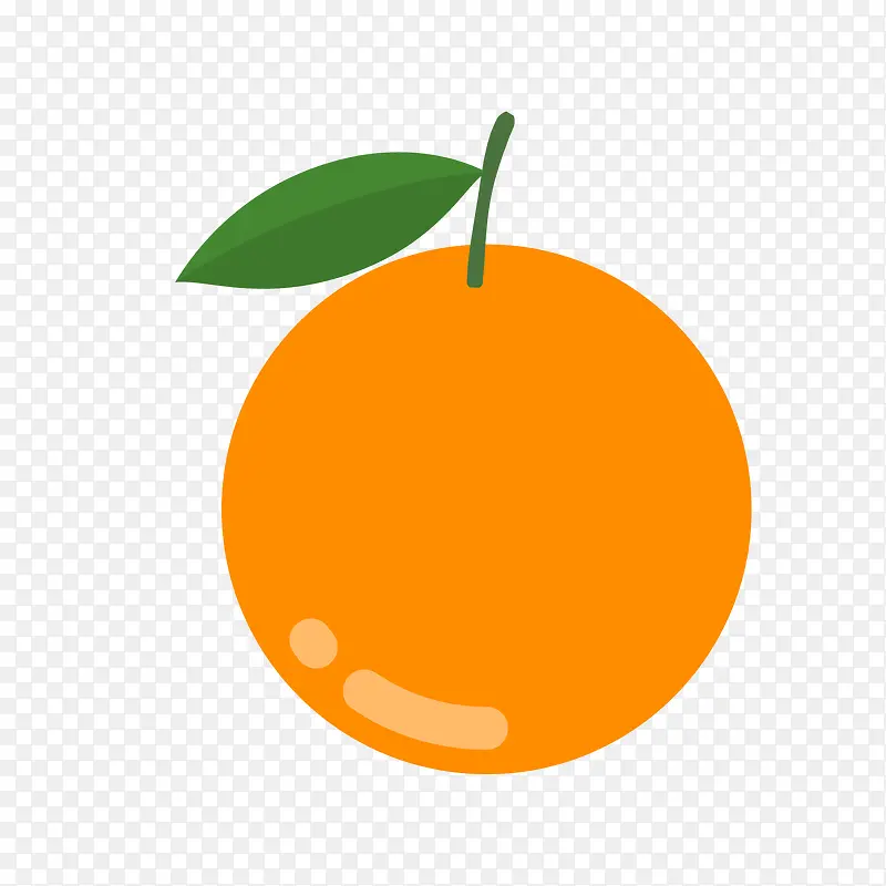 矢量卡通扁平化橙子水果png