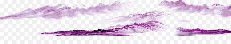 淡紫色中国风水墨手绘