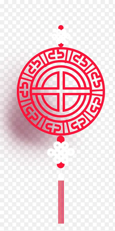 中国风红色挂饰插画