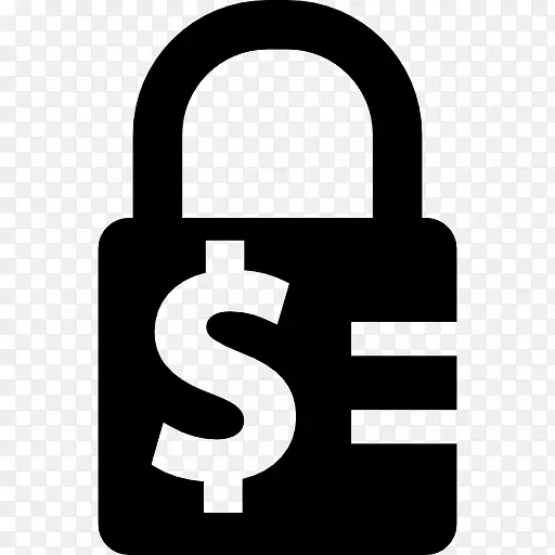 元钱登录锁定的挂锁安全标志图标