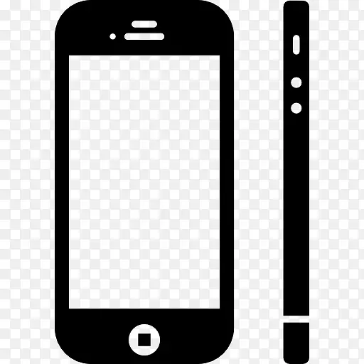 手机从两个角度，正面和侧面图标