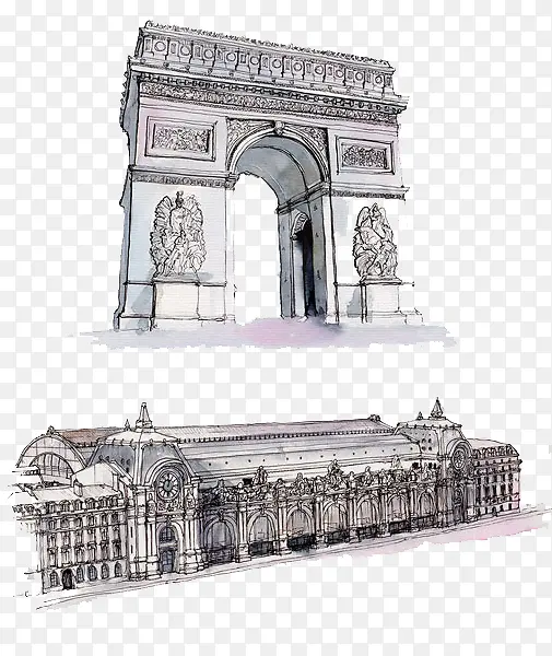 素描法国世界名胜古迹