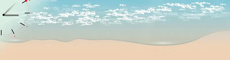 电商卡通海滩背景banner