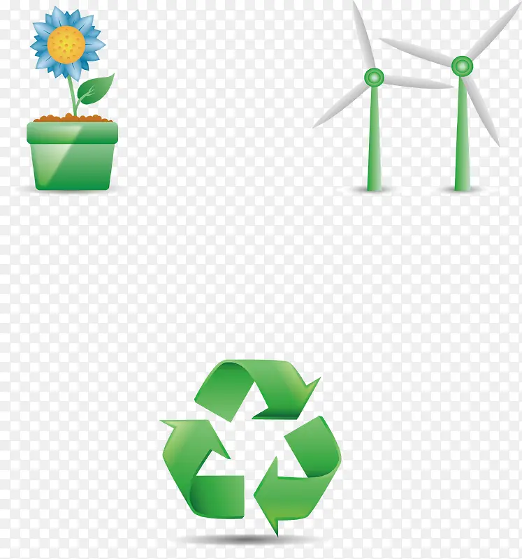 绿色精美能源素材图标矢量图