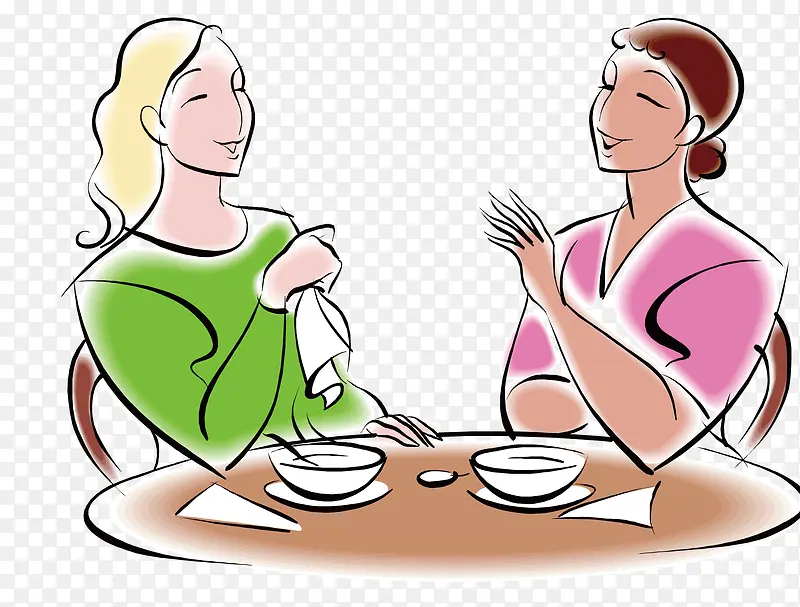聊天的女人矢量