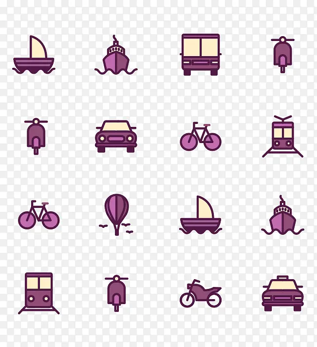 紫色交通工具icon