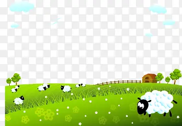 绿色草地绵羊