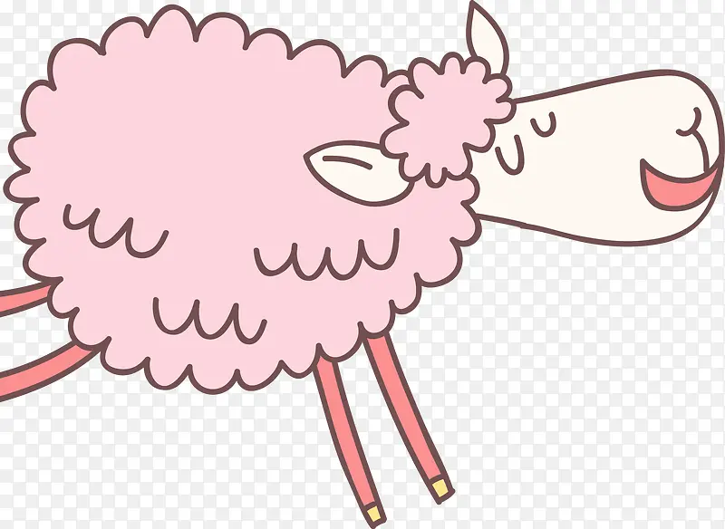 粉色卡通山羊素材图