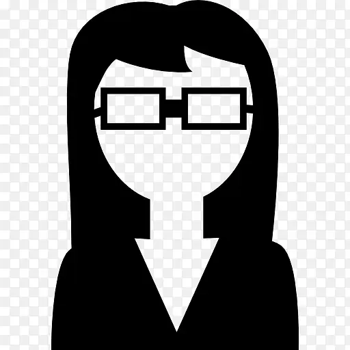 女性学专家的眼镜图标