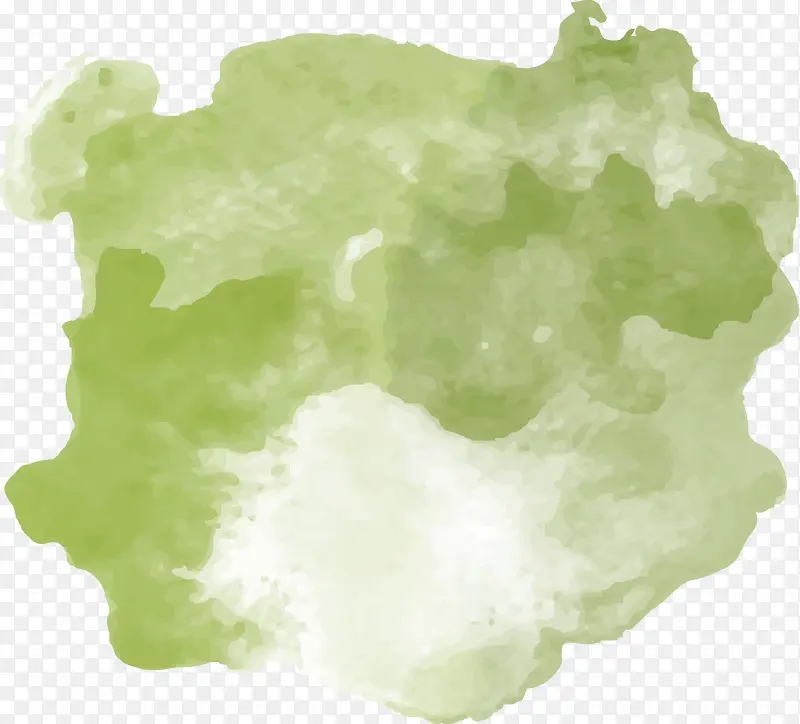 矢量绿色水彩墨染图