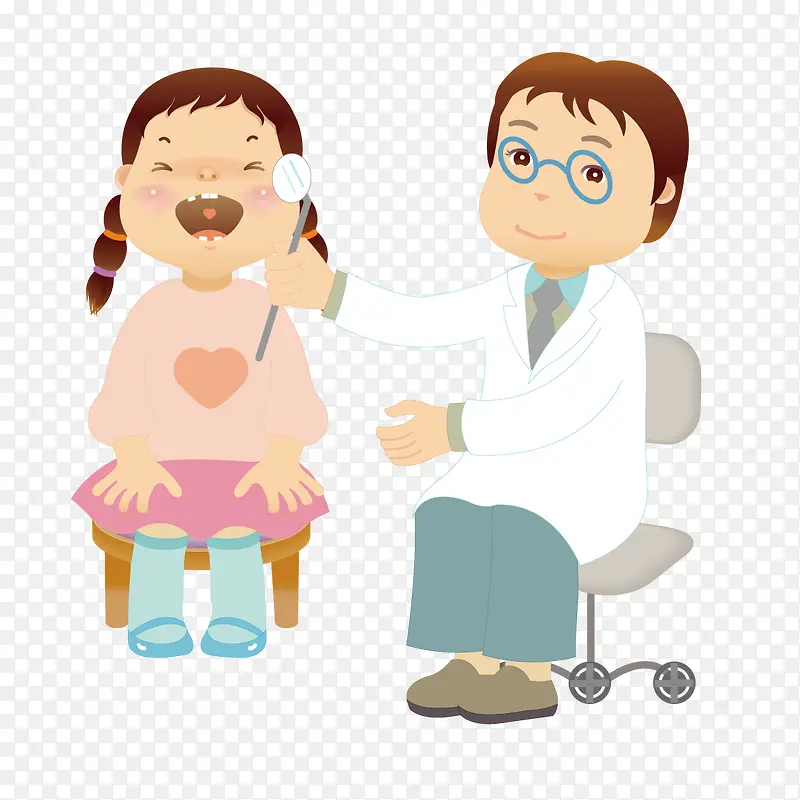 看牙医的小女孩