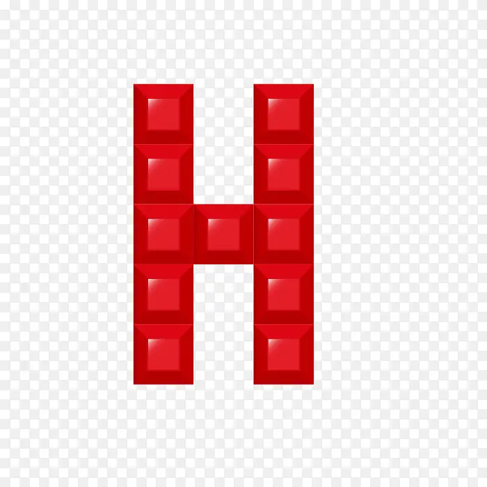 红色方格字母H