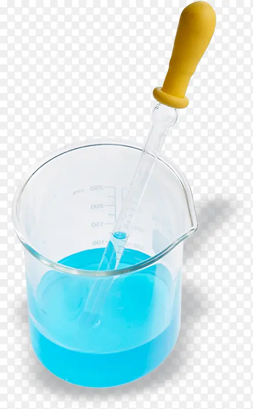 透明蓝色液体烧杯滴管医疗