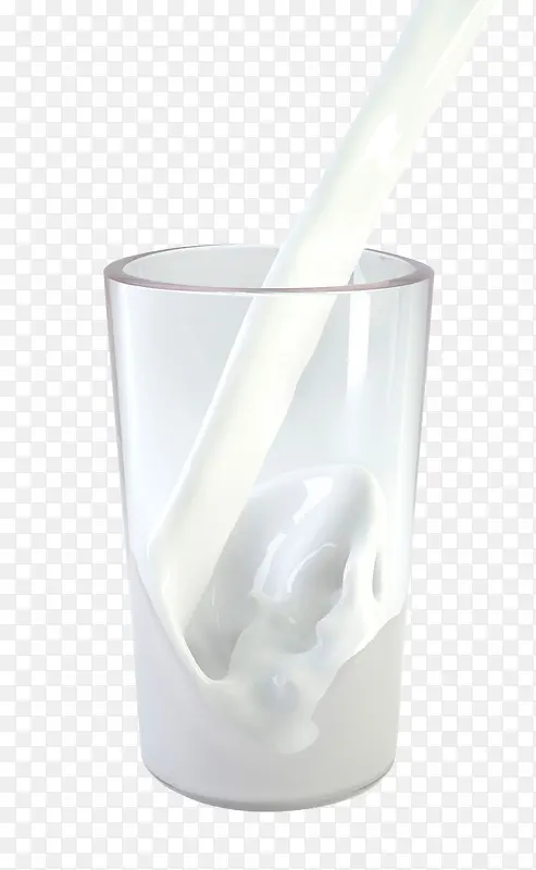 手绘白色杯装牛奶
