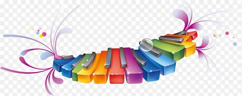 矢量彩色创意钢琴键