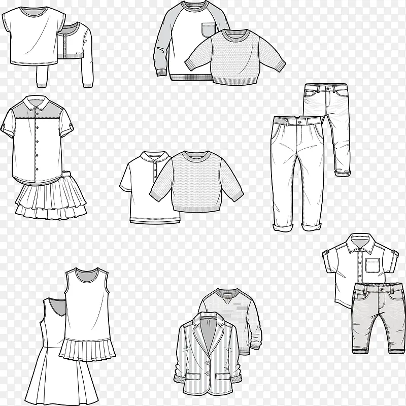 矢量服装设计版型图