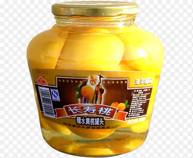 糖水长寿桃罐头