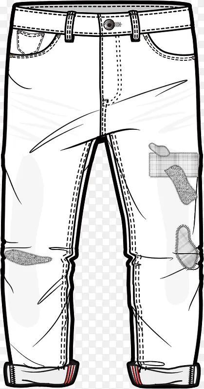裤子服装款式图