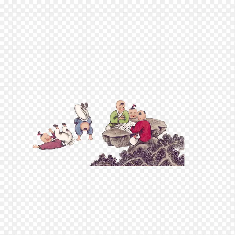 中国水墨儿童
