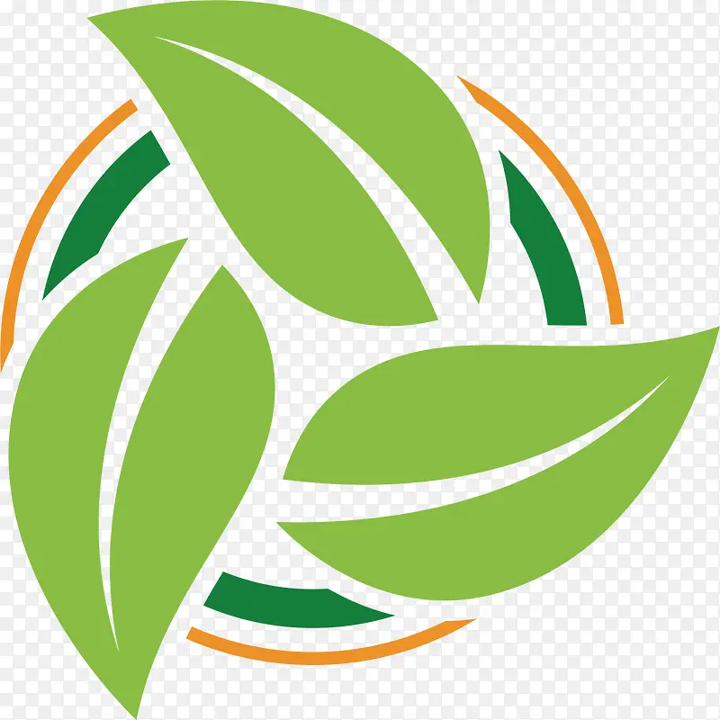 矢量图绿色树叶环保标志